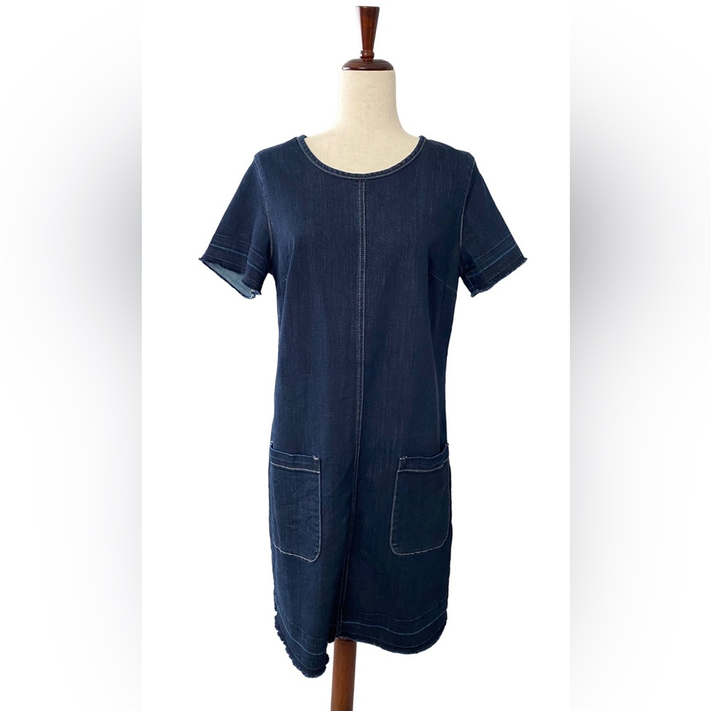 TWO by Vince Camuto Indigo Denim Dress Pockets Stretch Size Medium